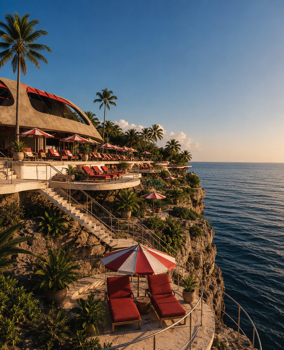 Faena ocean club on the cliffside