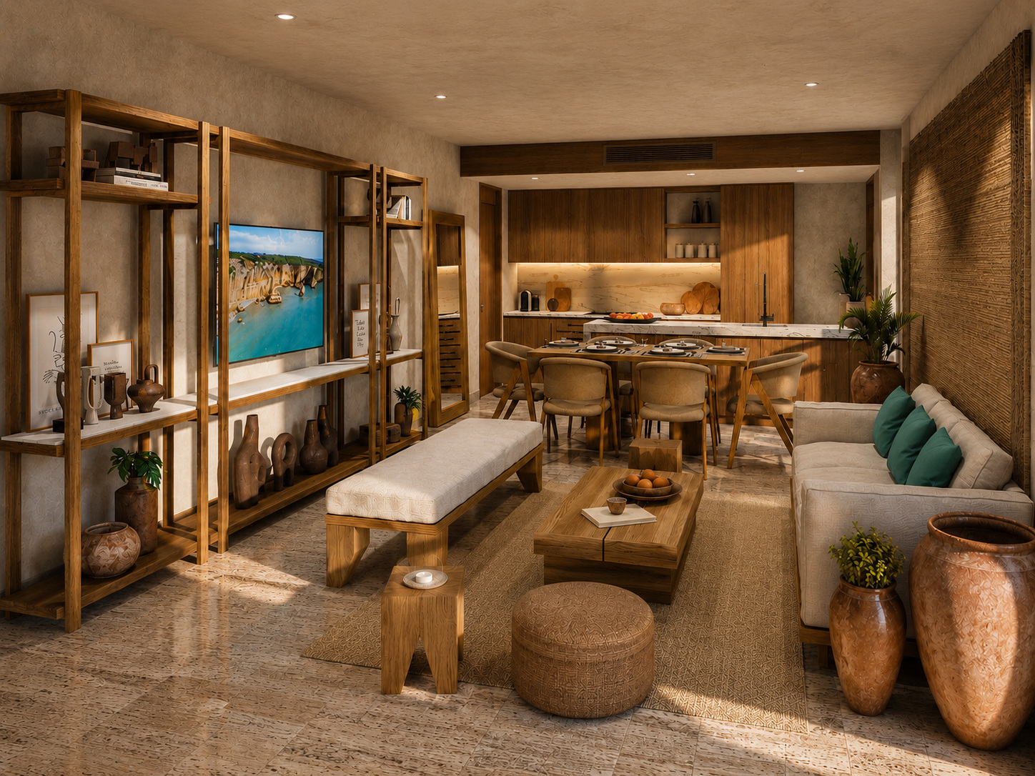 Open-plan living and kitchen in an MGallery residence